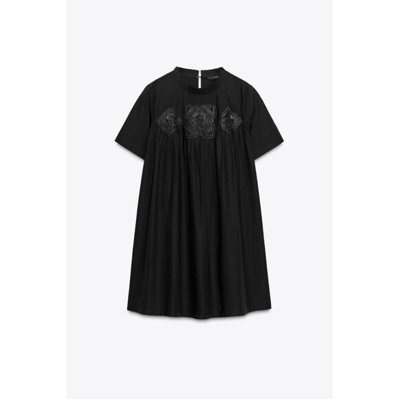 ZARA ZW COLLECTION EMBROIDERED SHORT DRESS - Picture 1 of 4